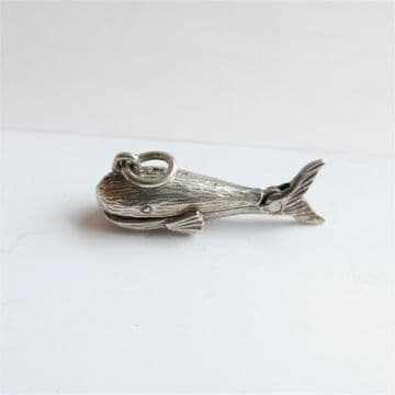 Vintage Silver Johna And The Whale Story Pendant / Charm Opens to Reveal Johna